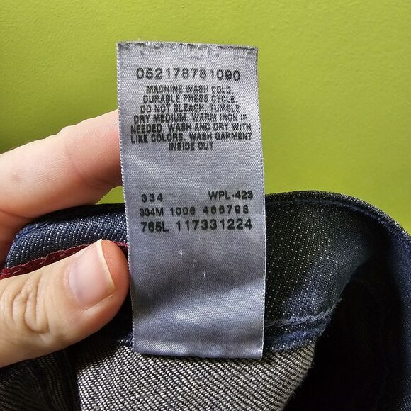 Levi's Demi Boot 508 Jeans Dark Wash Size 8S W29 Cotton Whiskering Distressed - Picture 6 of 8